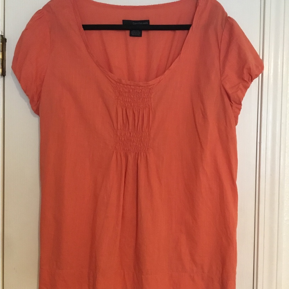 Calvin Kline Jeans Peach Short Sleeve Top- Size-XL